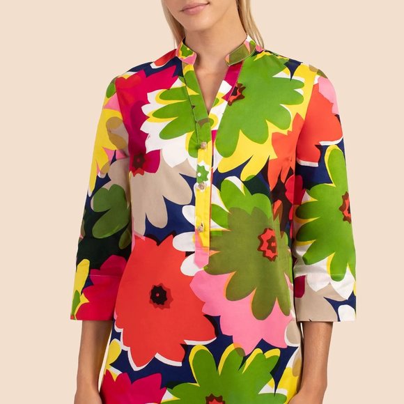 (NWT) Trina Turk "Florida Top" Cotton Floral Tunic XXL (x2Host Pick!) - Picture 1 of 13